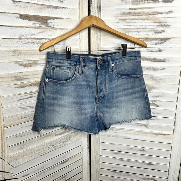 MADEWELL Women's Relaxed Denim Jean Shorts Rosemount Wash Destroyed Hem Size 26 - Picture 3 of 12